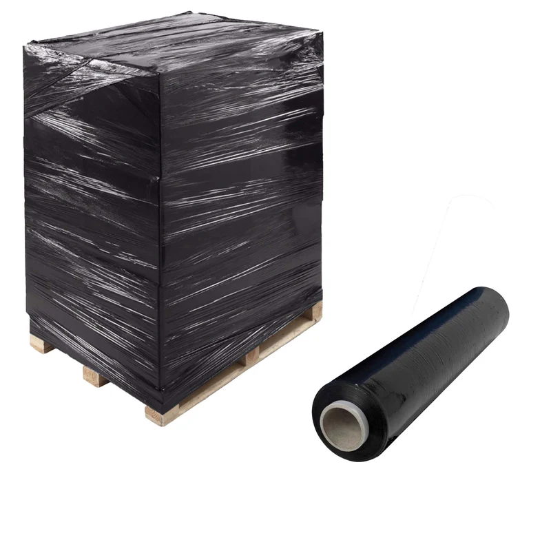 Rouleau de film étirable pour palettes - NOIR - 250 Mètres de long x 45cm de large