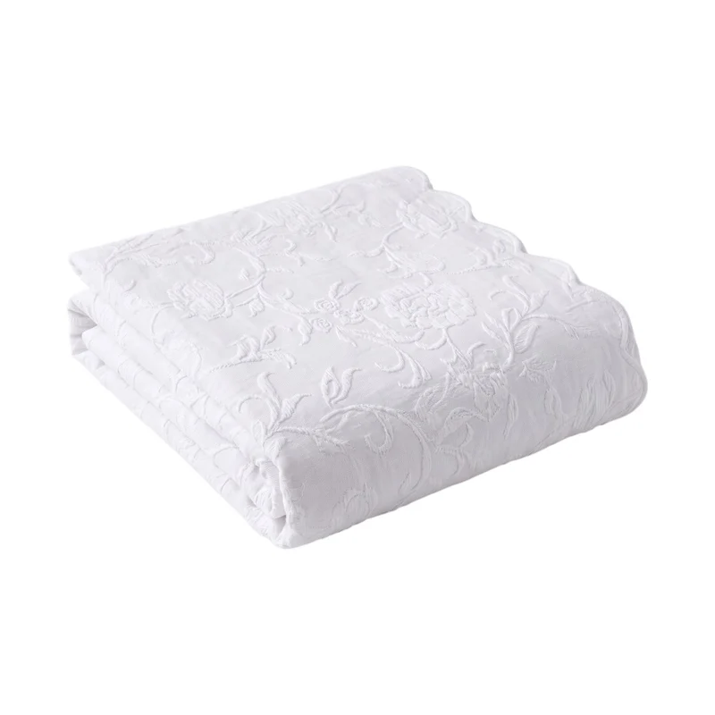 Jeté de lit Plume de Coton - Coton piqué jacquard
