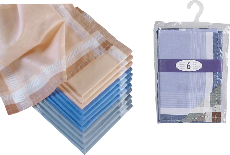 Lot de 6 / 12 / 24 Mouchoirs en tissu pour Homme - 40cm x 40cm - COTON ÉPAIS QUALITÉ