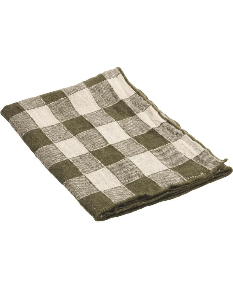 Torchon Bourdon Toile Vintage Vichy, Laurier