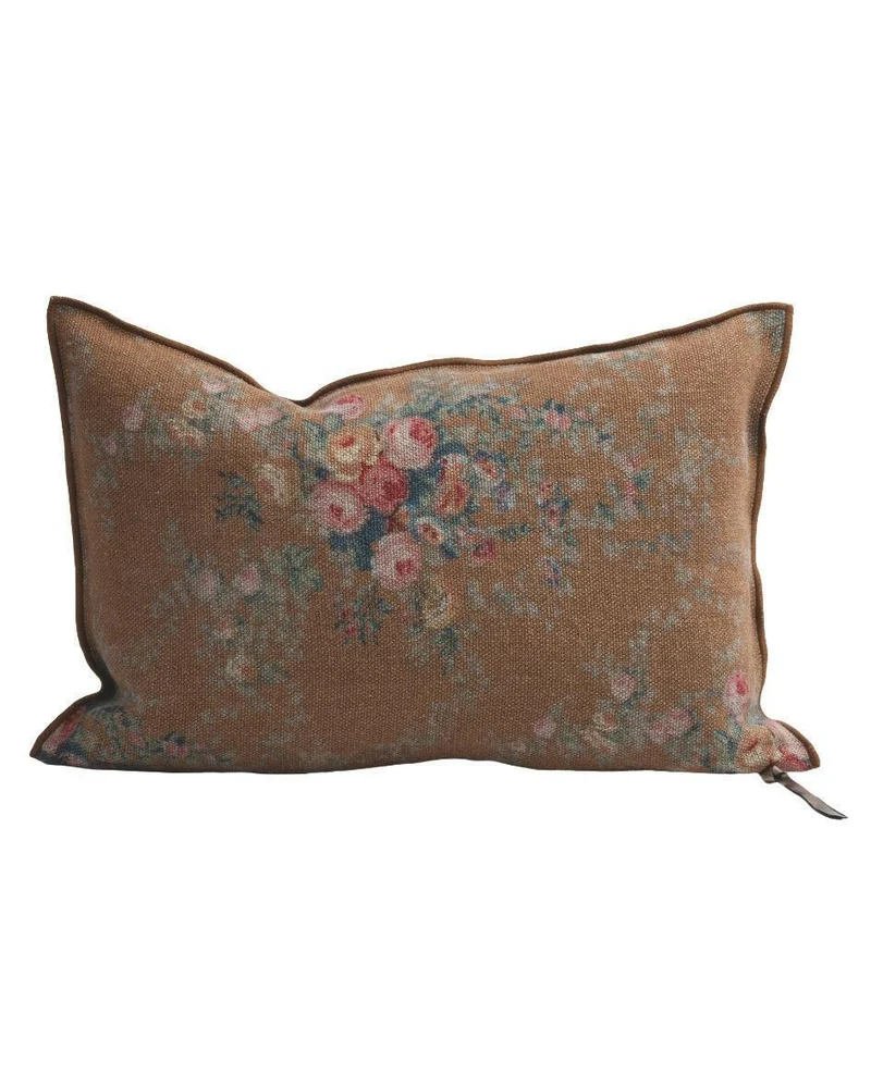 Coussin Vice Versa Lin Wabi Sabi Imprimé, Pompadour Havane