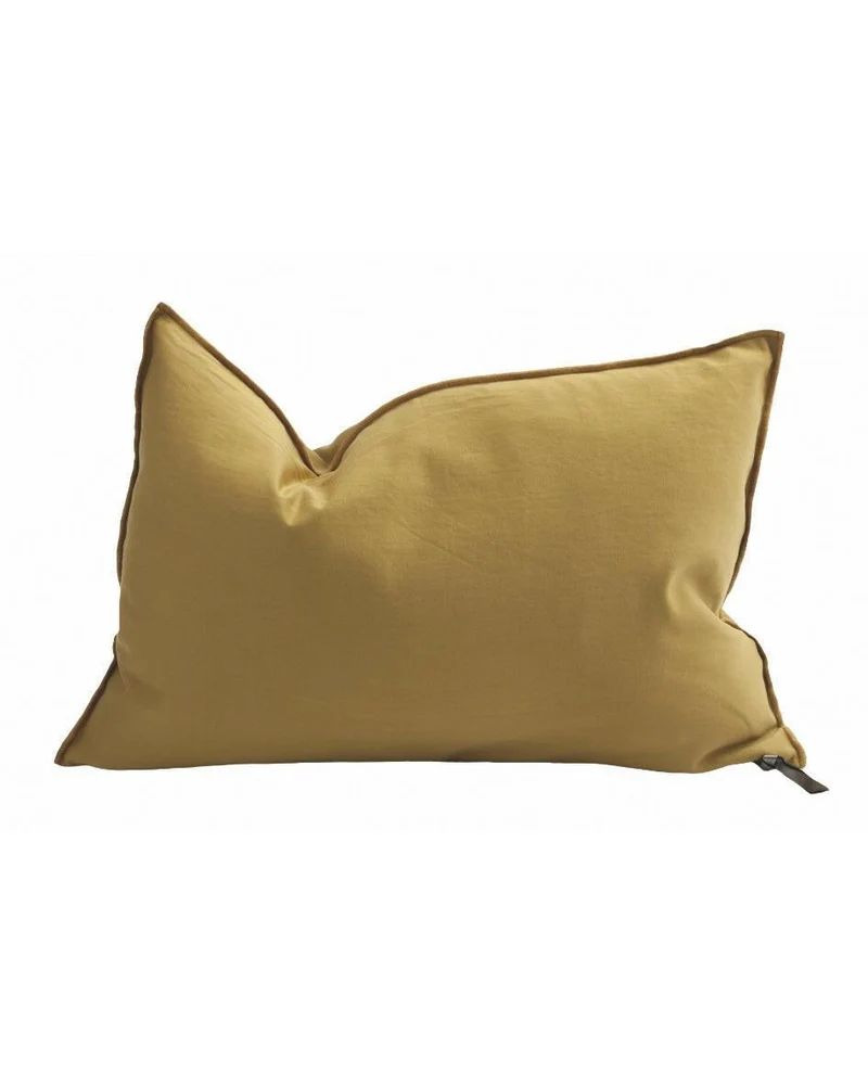 Coussin Vice Versa Satin Mimi, Ocre