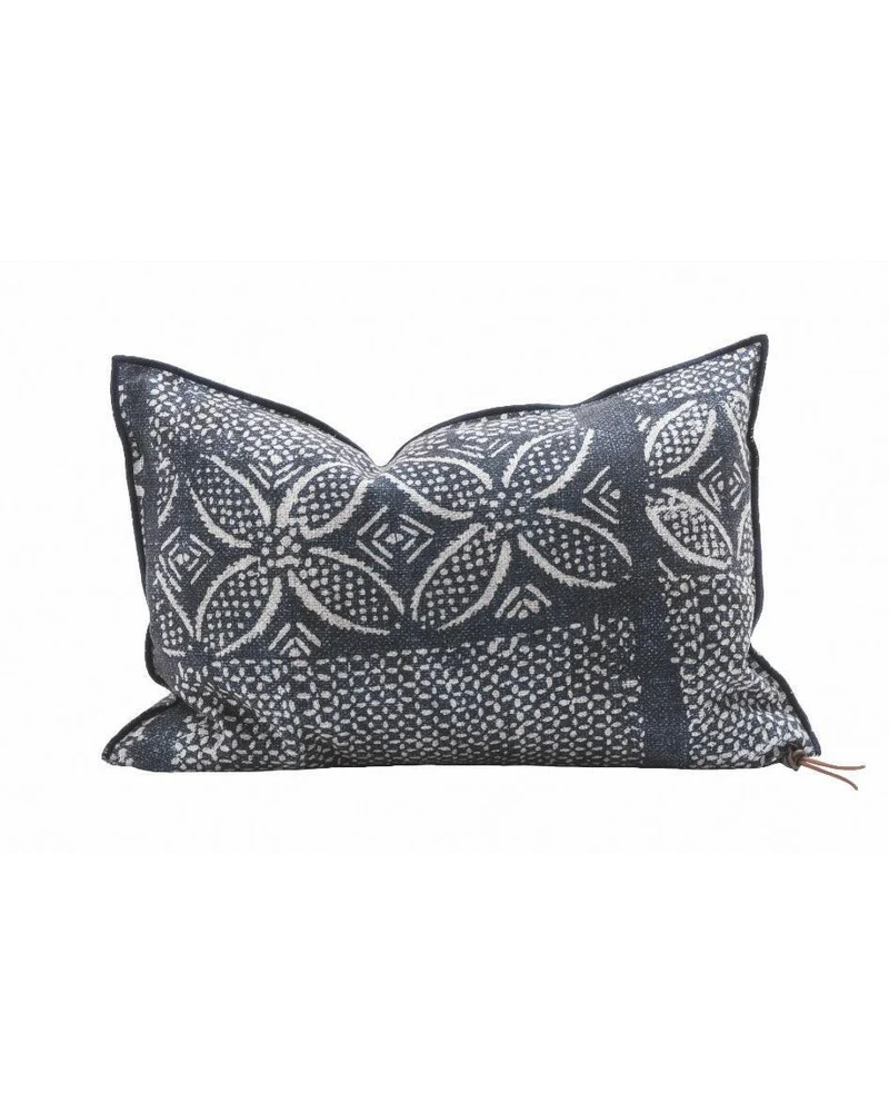 Coussin Vice Versa Toile In & Outdoor Bogolan, Indigo