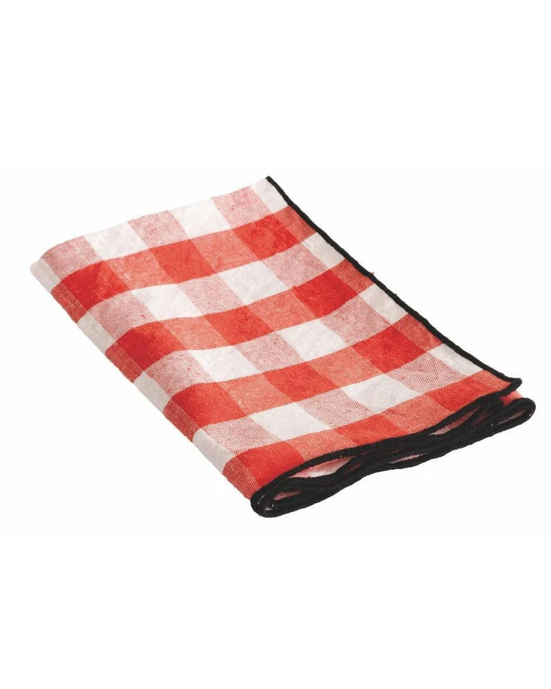 Torchon Bourdon Toile Mimi Vichy, Capucine/Bourdon Noir