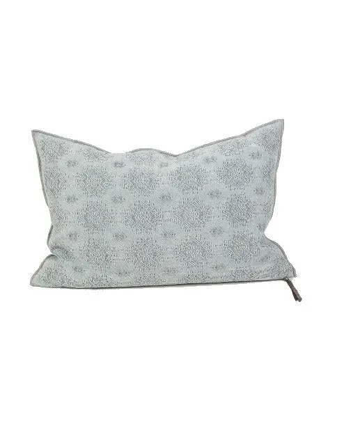 Coussin Vice Versa Jacquard Stone Washed Kilim, Aqua