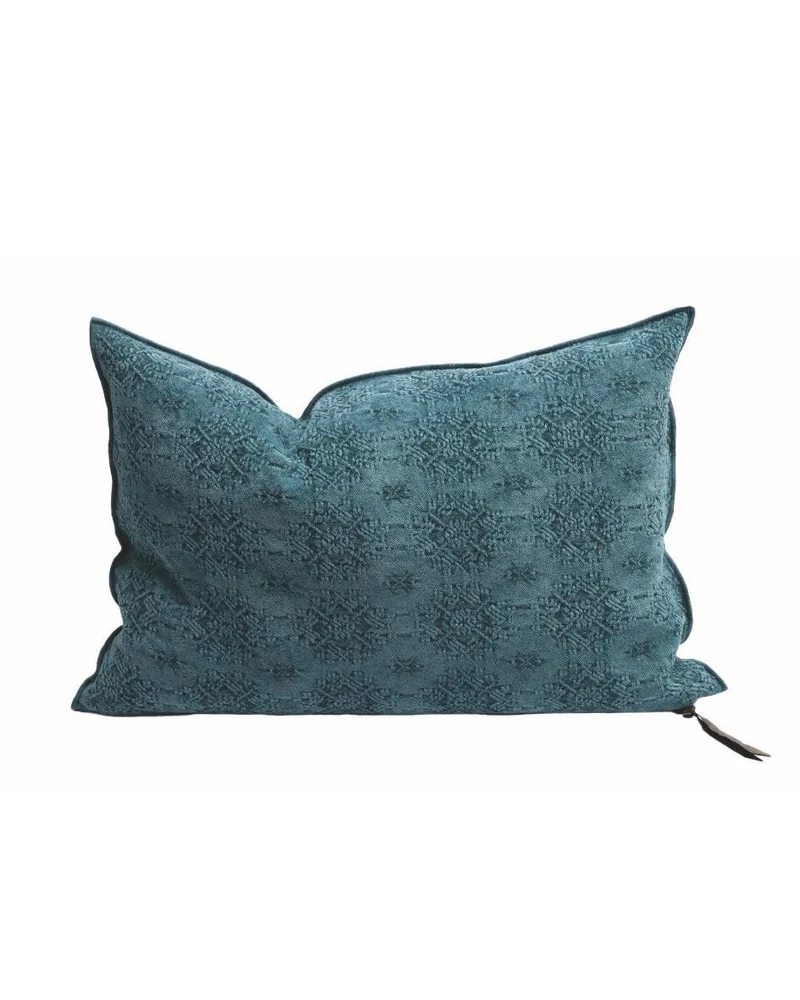 Coussin Vice Versa Jacquard Stone Washed Kilim, Riviera