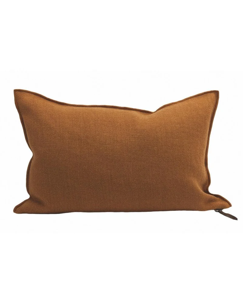 Coussin Vice Versa Lin Wabi Sabi Stone Washed, Ambre