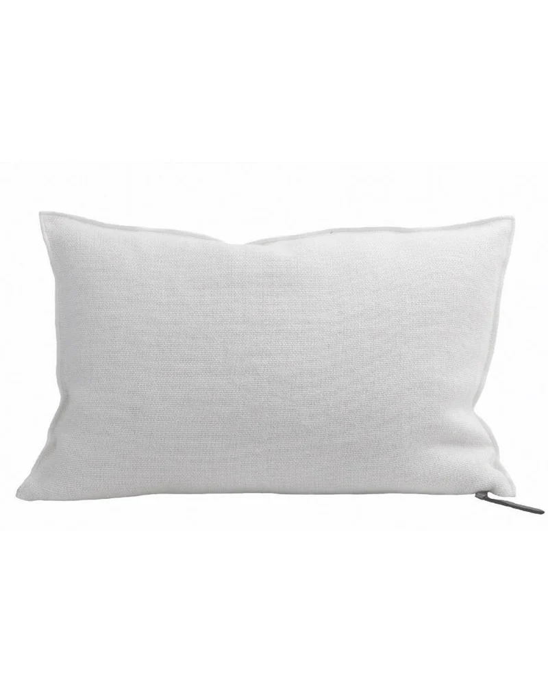 Coussin Vice Versa Lin Wabi Sabi Stone Washed, Blanc