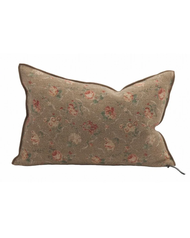Coussin Vice Versa en toile Lin Wabi-Sabi Jardin Secret, Blush