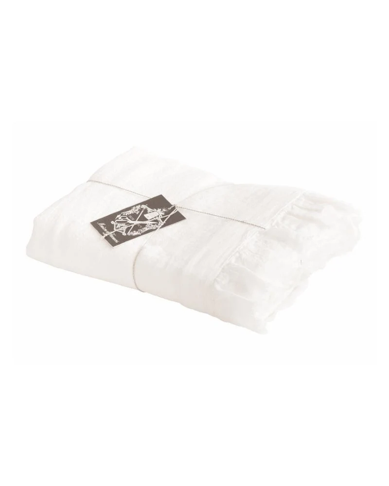 Housse de Couette Boho en Lin Lavé, Blanc