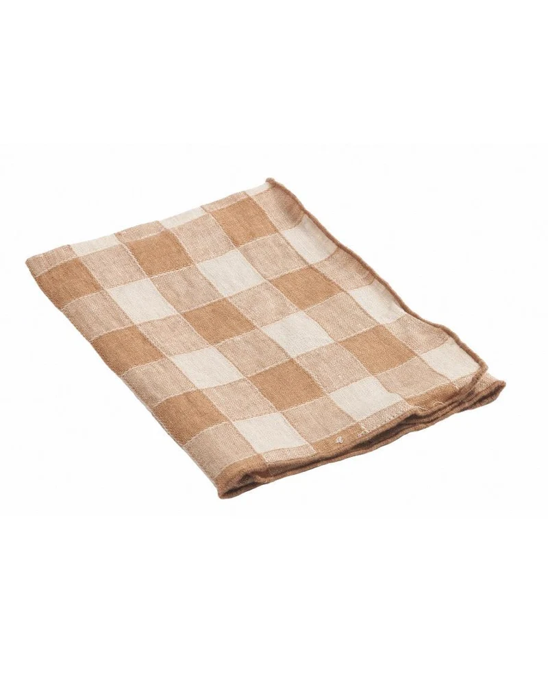 Serviette Bourdon Toile Vintage Vichy, Terracotta