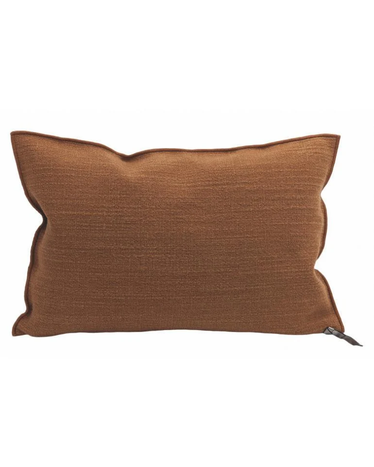 Coussin Vice Versa Toile Belsize Upcyclée, Ambre