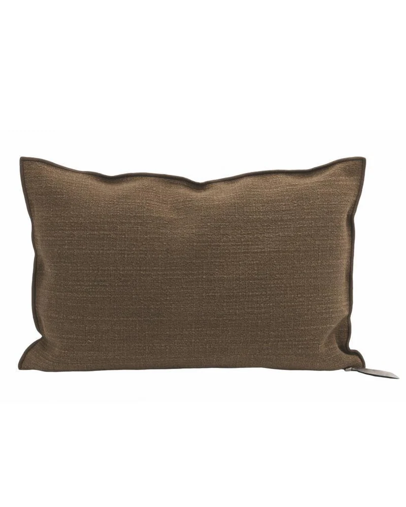 Coussin Vice Versa Toile Belsize Upcyclée, Havane