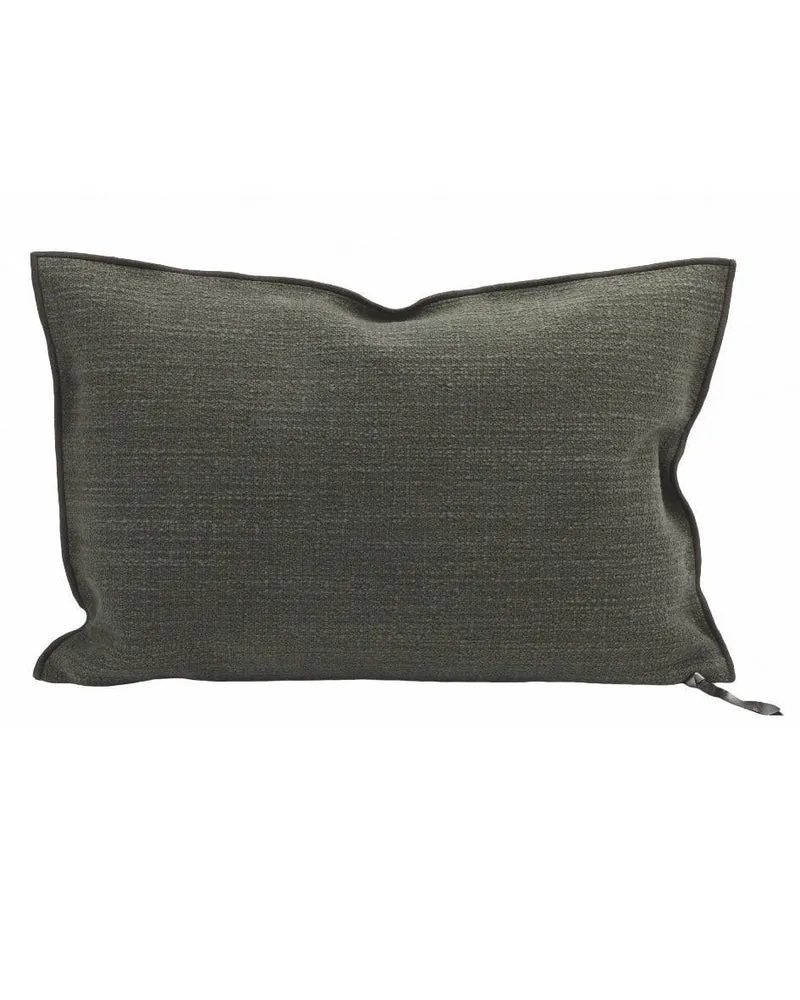 Coussin Vice Versa Toile Belsize Upcyclée, Kaki