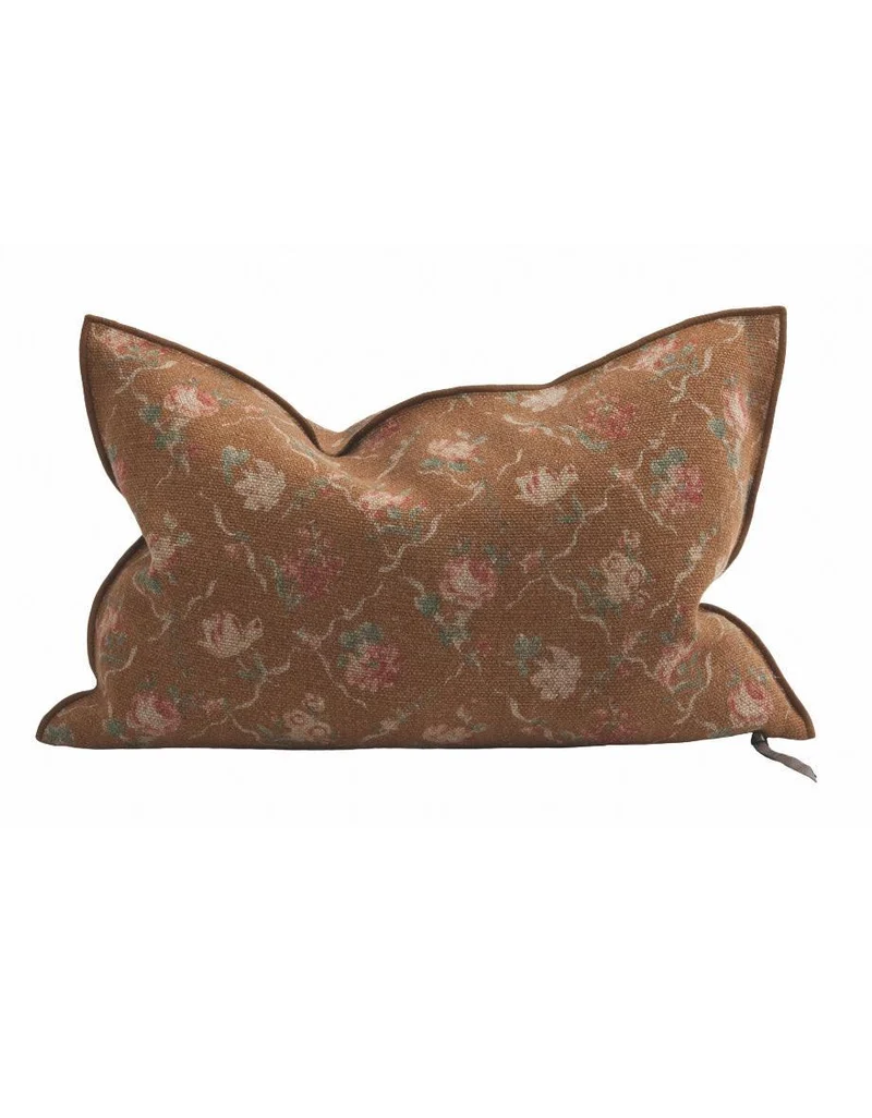 Coussin Vice Versa en toile Lin Wabi-Sabi Jardin Secret, Havane