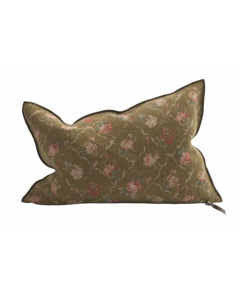 Coussin Vice Versa en toile Lin Wabi-Sabi Jardin Secret, Bronze