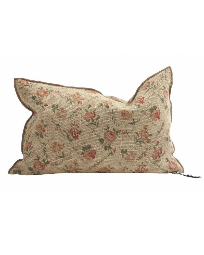 Coussin Vice Versa en toile Lin Wabi-Sabi Jardin Secret, Orgeat