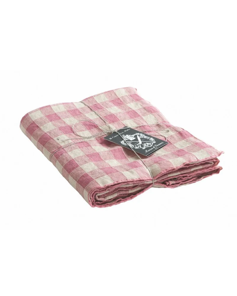 Nappe Bourdon Toile Vintage Vichy, Rose Zizi