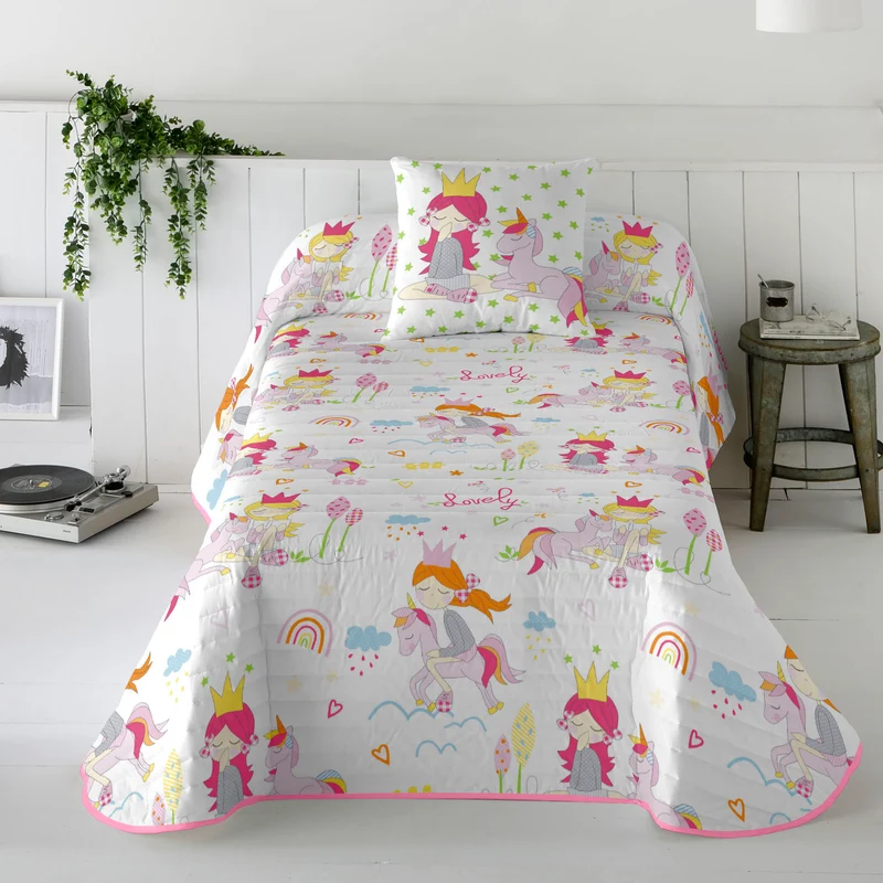 COLCHA BOUTI ESTAMPADA INFANTIL LOVELY 100% ALGODÓN