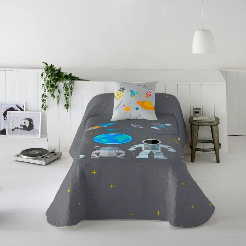 COLCHA BOUTI REVERSIBLE ESTAMPADA INFANTIL BERTO 100% ALGODÓN