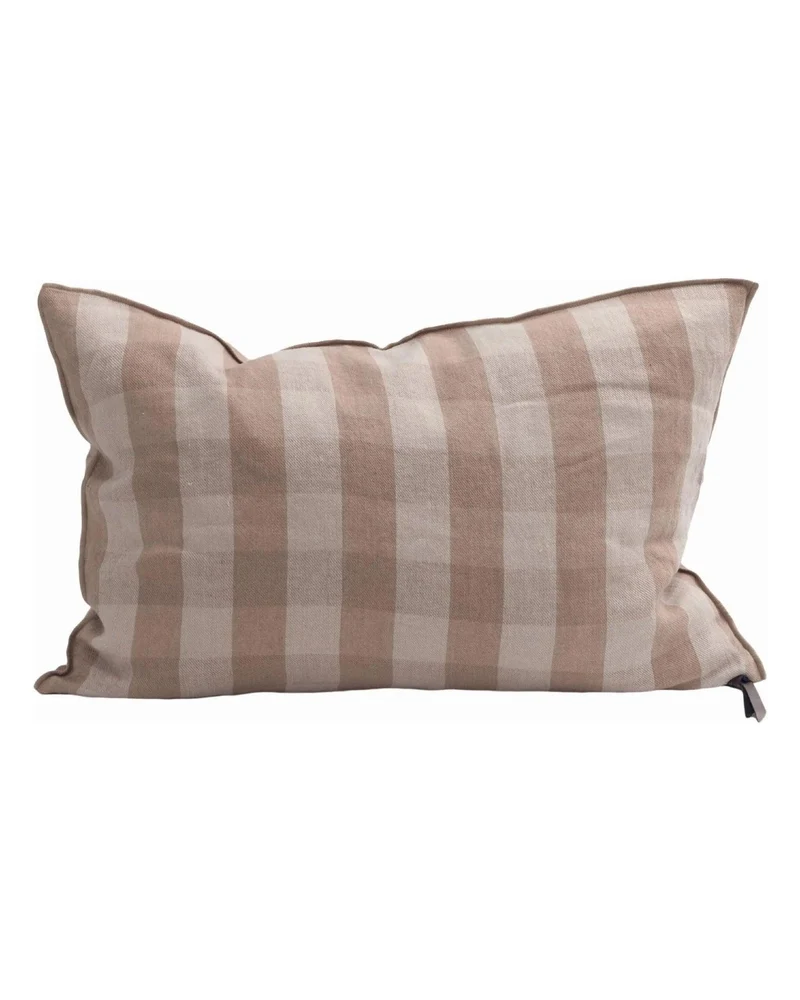 Coussin Vice Versa Lin Lavé Vichy Cottage, Nude