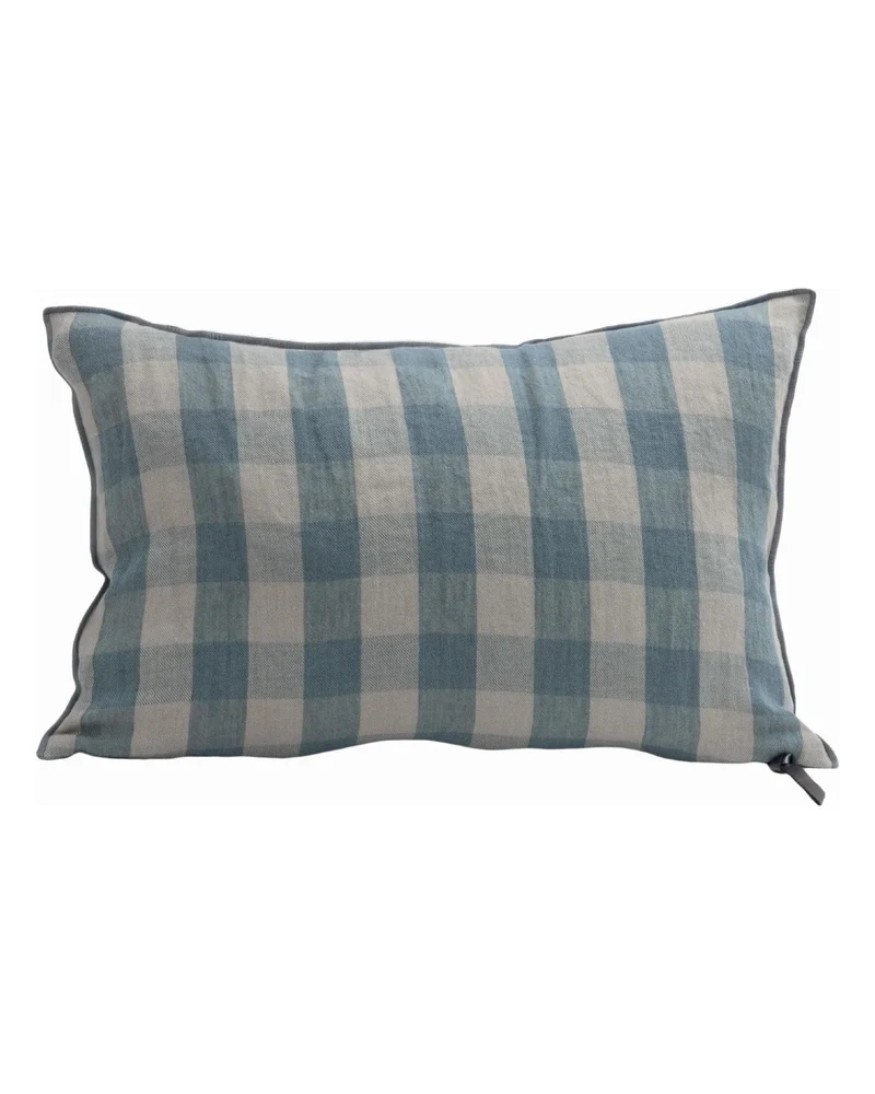 Coussin Vice Versa Lin Lavé Vichy Cottage, Nuage