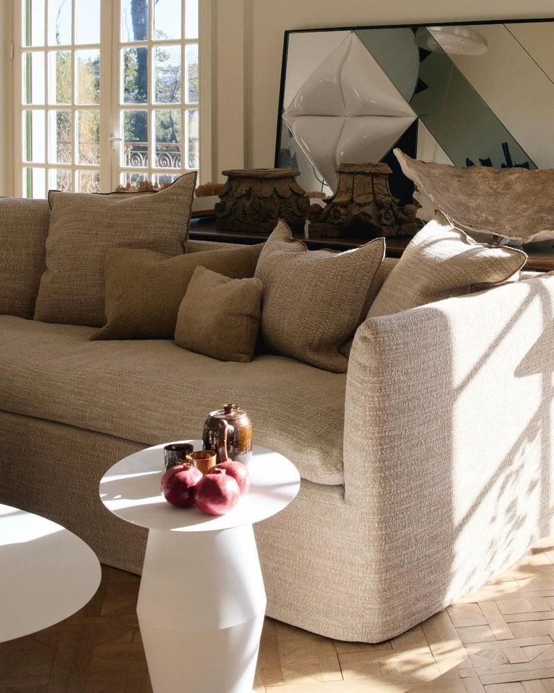 Coussin Vice Versa Toile de Berger, Cappuccino Givré