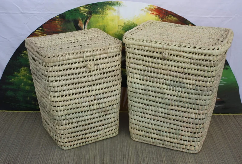 GRAND Panier à linge - Tressé en Palmier - 3 TAILLES au choix - 100% NATUREL -