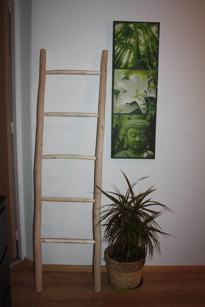 ECHELLE Beldi en BOIS de CITRONNIER - Hauteur 160cm - Décoration Salle de bains -