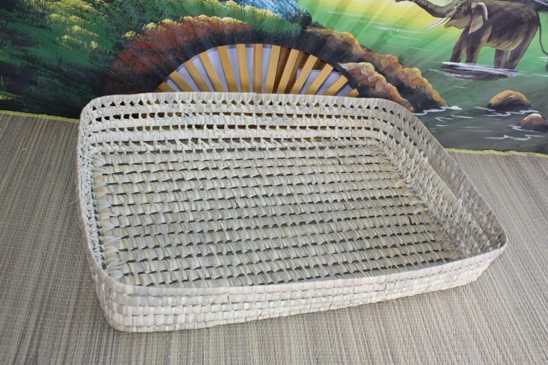 Panier à Langer RECTANGLE - Plan à langer BéBé - Tressé en Palmier Doum - 100% NATUREL & TENDANCE -