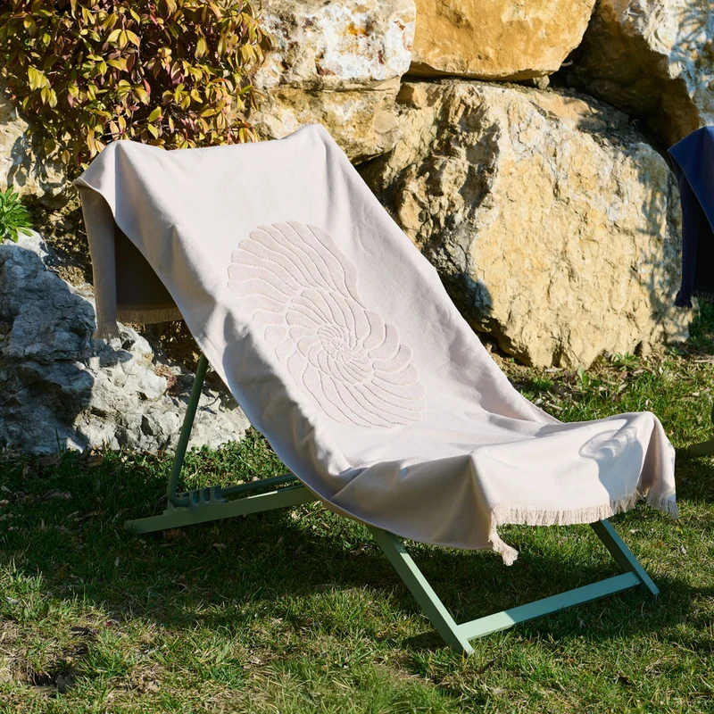 Drap de plage Coquillage - Eponge jacquard ciselée 550 g/m²