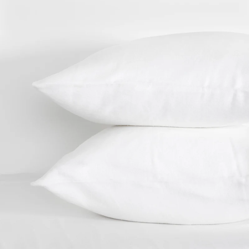 Set de 2 Sous taies d'oreiller Basique - Molleton 100% coton