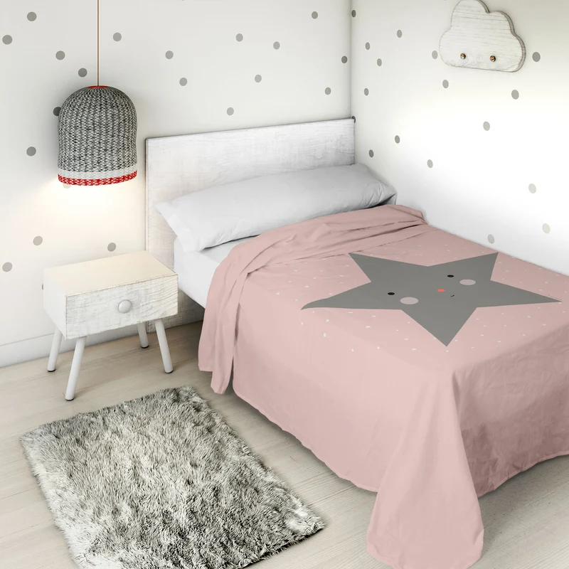 JUEGO SÁBANAS ESTAMPADAS INFANTIL HAPPY STAR 100% ALGODÓN