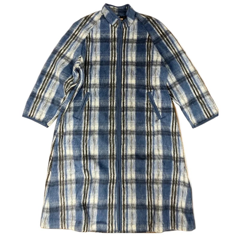 Robe de chambre hôtesse zippée Ecossais Océan (12/53) / XL déclassé - MS124