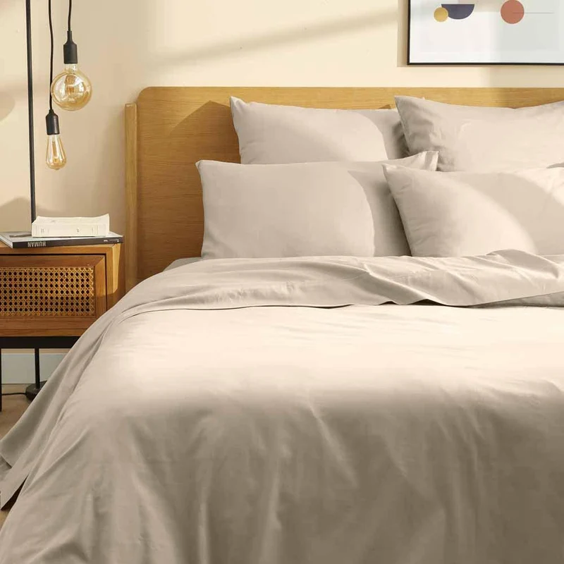 Housse de couette satin pur coton bio Signature Sable / 260X240 déclassé - LN105