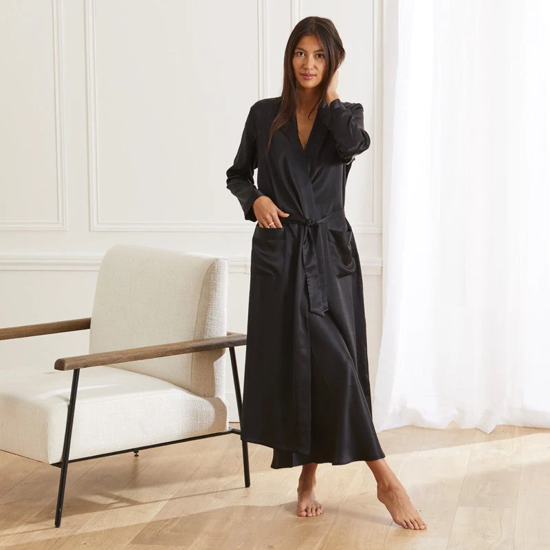 Peignoir long en soie
