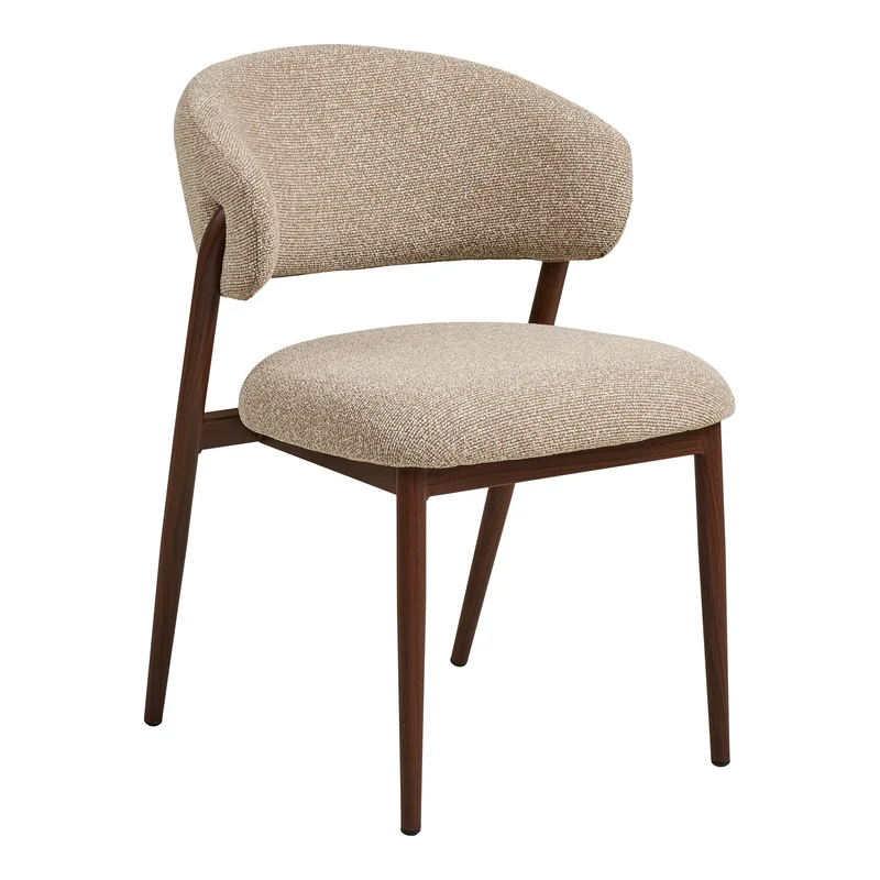 CAVI Chaise beige chiné Pieds brun foncé