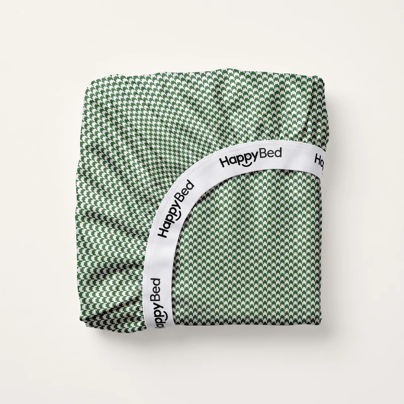 Hoeslaken | Houndstooth Green | Katoen Satijn
