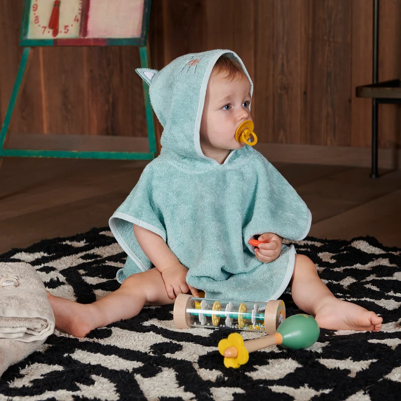 Poncho Les Petits Félins - Coton 450g/m²