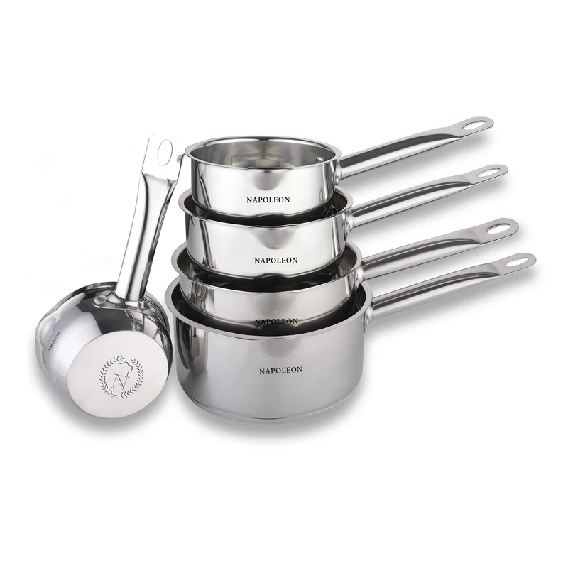 SET 5 CASSEROLES QUALITÉ PRO - ACIER INOXYDABLE - Ø12cm Ø14cm Ø16cm Ø18cm Ø20cm