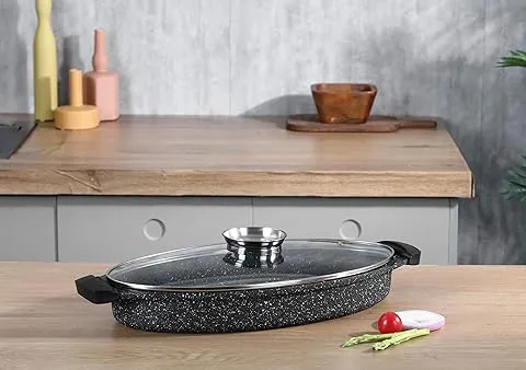Plat à poisson ovale + couvercle & diffuseur d'arômes - FOUR + TOUS FEUX