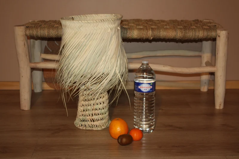 Lampe de Salon & Lampe de Chevet - Artisanale - FAIT MAIN en PALMIER - paille rotin osier