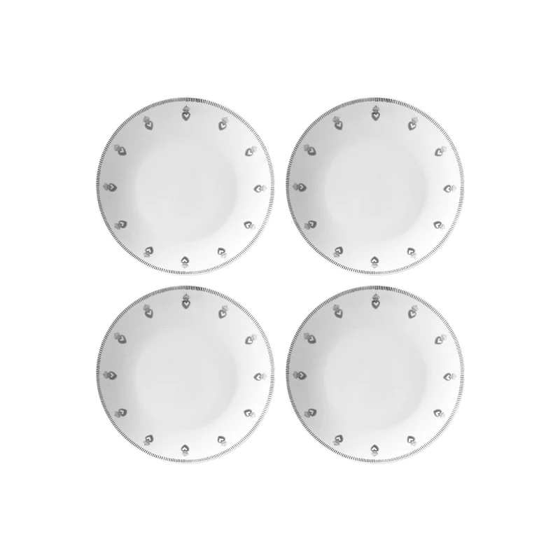 EX VOTO Set de 4 assiettes plates noir