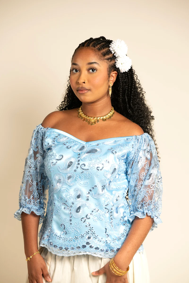 Body Dentelle yumna - bleu