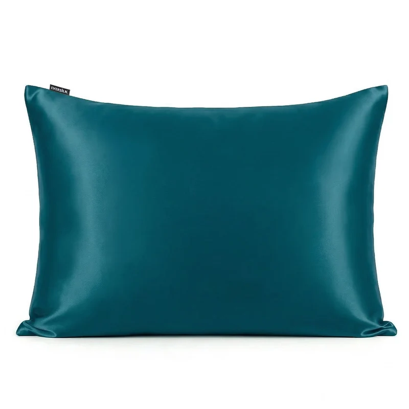 🎁 Taie d’oreiller en soie de mûrier 50x70 cm - Bleu Sarcelle Cristallin (100% off)