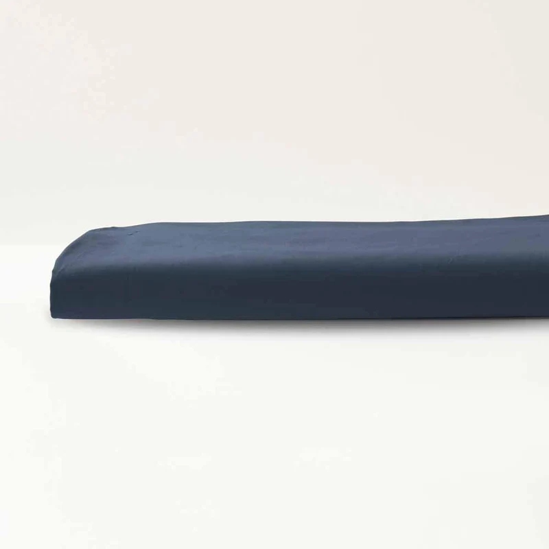 Drap housse satin 100% coton bio Signature Bleu Ardoise / 180X200 déclassé - MS168