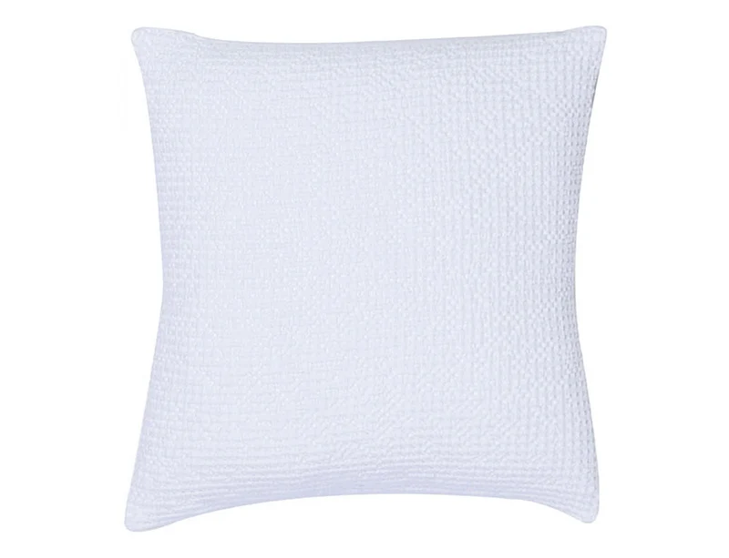 Coussin Nid d'abeille coton recyclé - MAIA Blanc