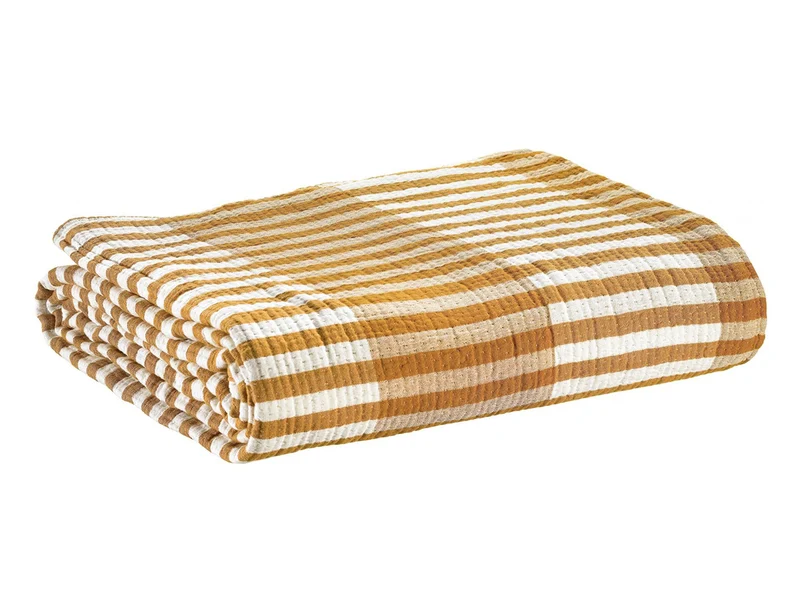 Jeté de lit Coton jacquard - CALISTA Safran