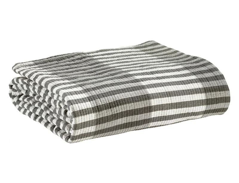 Jeté de lit Coton jacquard - CALISTA Cendre