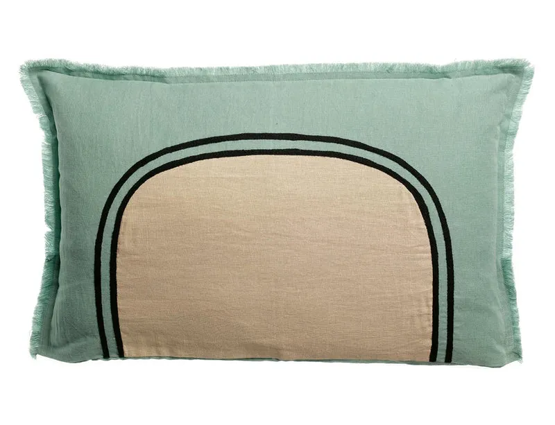 Coussin Coton Lin - LALY Bicolore Opaline